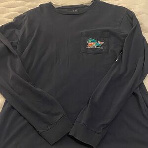 Vineyard Vines Men's Dark Blue Long Sleeve Tee